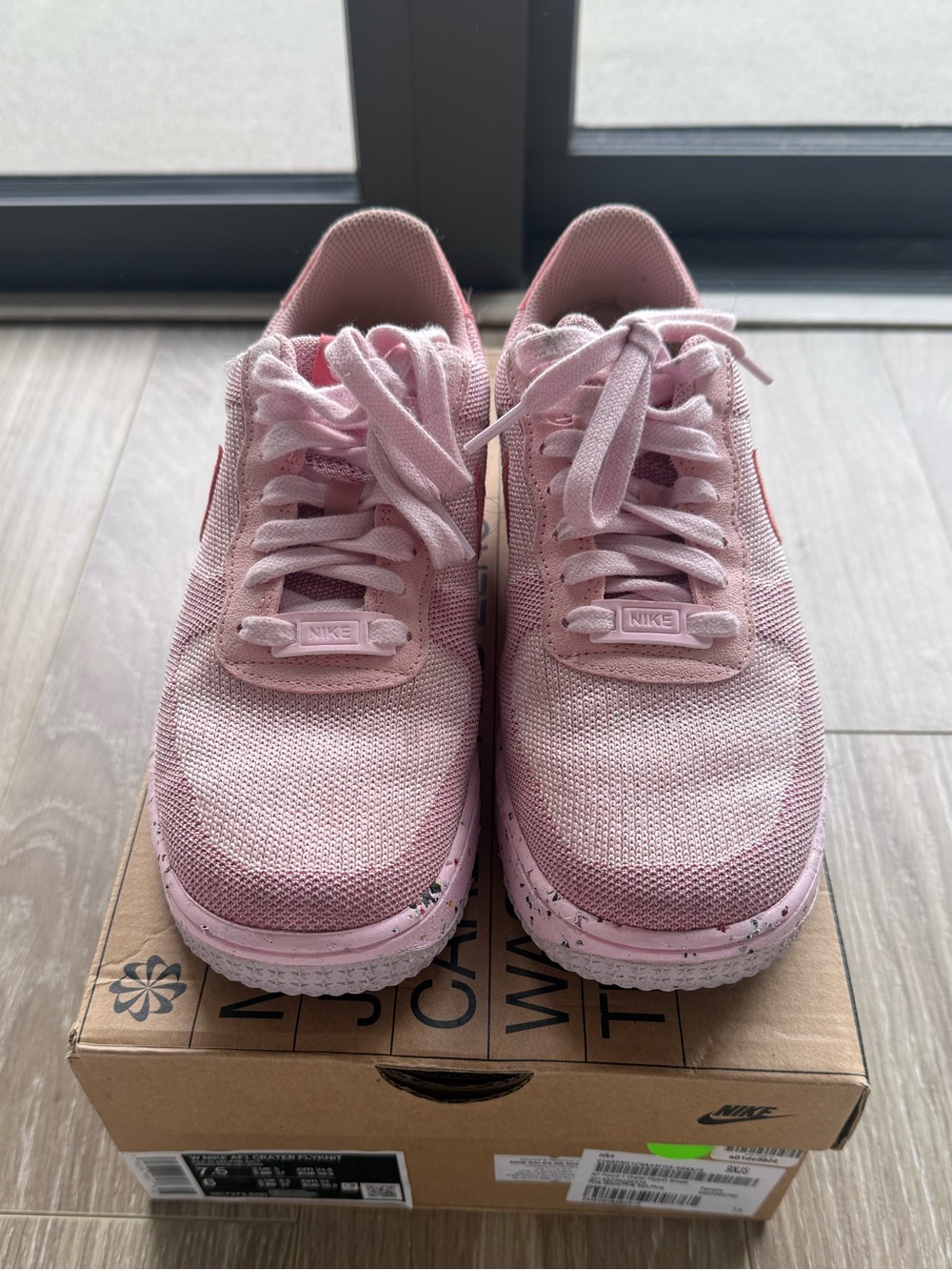 Nike Women’s Air Force 1 Low Crater Flyknit ‘Pink Glaze’ - Picture 7 of 12